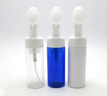 10 x 150ml Aišku, white blue PET Putų Butelis 150cc 5oz Daugkartiniai Tuščių plastikinių kosmetikos putų siurblio konteinerio