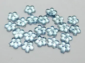 1000 Blue Akrilo FlatBack Mini Gėlių Cirkonio granulės 6mm