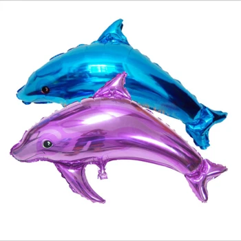 1pc Babyshower Delfinų Balionai Animacinių filmų Amnimal Aliuminio Folija Ballon su Gimtadieniu Balionas Gimtadienio Dekoracijas Suaugusiųjų