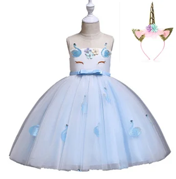 2019 naujos merginos princesė nėrinių purus suknelė vienaragis rodyti spektaklis vaikams drabužiai