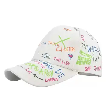 2021 Naujas Mados Grafiti spausdinimo Beisbolo kepuraitę Lauko medvilnės Atspalvį Skrybėlę vyrai moterys Vasarą Rinktinėje reguliuojamas Laišką Kietas skrybėlę