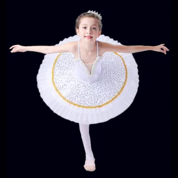 2022 Balta Baleto Suknelė TUTU Sijonai Pilvo šokio Kostiumų, Šokių Drabužiai Vaikams Spektaklis Vaikams baleto tutu suknelė
