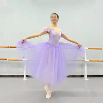2022 Romantiškas Baletas Tutu Suknelė, sparnai Balerinos Suknelė giselle Moterų Baltos Pasakos Profesionalių Baleto Ilgai Tutu Su Sparneliais