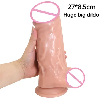 27*8,5 cm Super Storas Didžiulis Dildo siurbtukas Realus Netikras Penis Erotiniai Suaugusiųjų Big Dick Didelį Vibratorių Sekso Žaislai Moterims