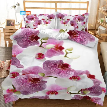 3 Vnt Prabanga Antklode Padengti Nustatyti Orchidėjų Žiedų Patalynės Komplektai Šalikas Antklode Padengti Užvalkalas Namų Tekstilė