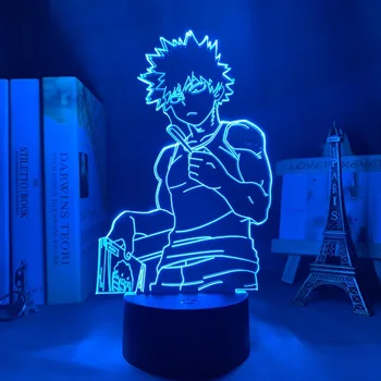 3D Akrilo Naktį Šviesos Bakugo Mano Herojus akademinės bendruomenės, Miegamojo Dekoro Gimtadienio Dovana Manga Įtaisą Katsuki Bakugo Lempos Anime LED Lempos