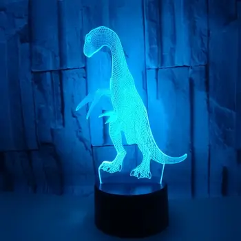 3D LED Nakties Šviesos Lempos Dinozaurų 16Color Nuotolinio Valdymo stalinės Lempos Žaislai, Gimtadienio, Kalėdų Dovana vaikas Namų Puošybai