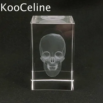 3D skaidraus Stiklo Kaukolės Viduje Drožyba Energijos Reiki Healing Kambarį Namuose Akvariumą Apdailos Priedai Akmuo