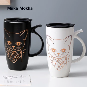 580ml animaciją kačių kavos puodelio kūrybos puikus mėgėjams puodelio pieno puodelio 