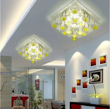 5w LED apšvietimo šviestuvo lempos, skirtą kambarį namuose modernių prieškambario lubų šviesos kristalų led lempų gaubtų skydelis 220-240V abajur