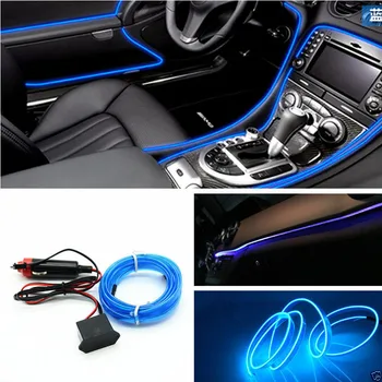 6.5 ft Skydelis Neoninės Lempos Juostelės Mėlyna Šalta EL OLED Vidaus apšvietimo Apdaila Atmosferą, Tinka Ford, Dodge Audi 