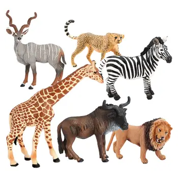 6 Vienetų Plastikinių Gyvūnų Modelio Figūrėlės Ikimokyklinio Žaislas Stalo Dekoracija Vaikų Dovanų