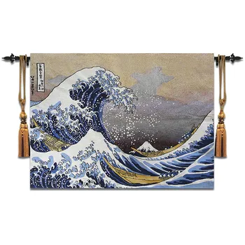 65*95cm Hokusai yra Puikus Banga sienos kabo gobelenas Namų Medvilnės deco tekstilės audinio Tapiz Gobeleno Tapisserie Arazzo medievale