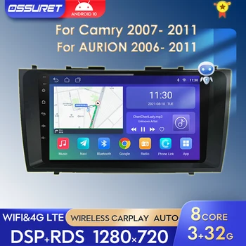 9 Colių Android 11 Automobilių radijo Toyota Camry / AURION 2006-2011 2din multimedijos grotuvas Touch Screen Auto Stereo GPS Navi 