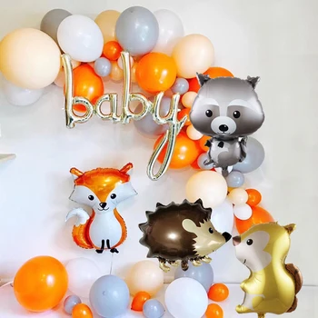 Animacinių Filmų Gyvūnų Folija Balionai Ežys Ballon Fox Globos Oro Balionas Gimtadienio Dekoracijos Vaikams Meškėnas, Pripučiami Žaislai