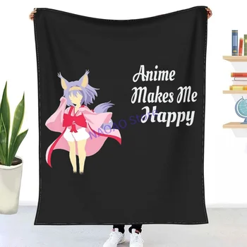 Anime Daro Mane Laiminga, Cosplay Catgirl Mesti Antklodę Lapus ant lovos, Antklodės, ant sofos Dekoratyvinės grotelės lovatiesės Laimingas