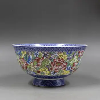Antikvariniai QingDynasty porceliano dubuo,Mėlynos ir baltos spalvų gėlių dubenį #1 ,Rankomis dažyti amatų,Surinkimo ir Puošmena,Nemokamas pristatymas