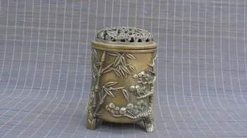 Antikvariniai QingDynasty vario vaza,Pušies & Bamboo & Slyvų,rankų drožybos amatų,Namų Dekoravimas,rankų darbo amatai/Kolekcija