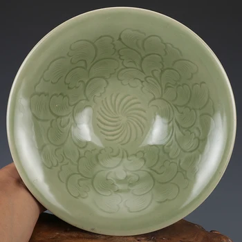 antikvariniai SongDynasty porceliano dubuo,Žalios spalvos glazūra graviruotas dubenėlį,rankomis dažyti amatai /surinkimo ir puošmena,Nemokamas pristatymas