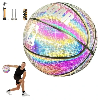 Atspindys Krepšinio Atspindintis Žėrintis Šviesos Krepšelį Kamuolys Dydis 7 Žaidimo Mokymas Krepšinio Suaugusiems ir Vaikams Reflective