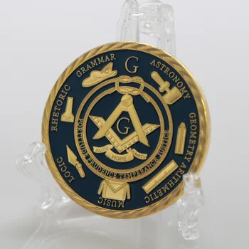 Auksu Medallion Dviejų spalvų Dot Dažų Spalva Progines monetas, Amerikos Masonai Monetos Amatų Kolekcionuojamų