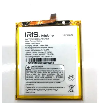 Aukštos kokybės Originalios Baterijos VOX Energijos 4100mAh 15.785 Wh 3.85 V IRIS VOX Energijos mobilusis telefonas batterie