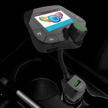 Automobilinis FM Siųstuvas Bluetooth 5.0 automobilinės laisvų Rankų įranga AUX Garso Imtuvas, MP3 Grotuvas QC3.0+PD 18W USB Įkroviklį, Su Nuimamu Mic
