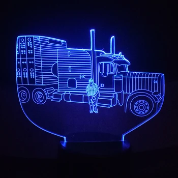 Automobilių 3D Iliuzija LED Traktoriaus Naktį Šviesos USB/ AA Baterijos Energijos Tiekimo Stalo Lempa Spalvinga Nuotaika Apšvietimas, Vaikų Gimtadienio Dalis Dekoro