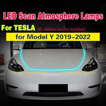 Automobilių Mirksi 1pcs Už Tesla Model Y 2019-2022 Automobilių DRL Nuskaitymo Pradedant Dieniniai Žibintai, LED Dienos šviesos Rūko žibintas Dekoratyvinės Lempos