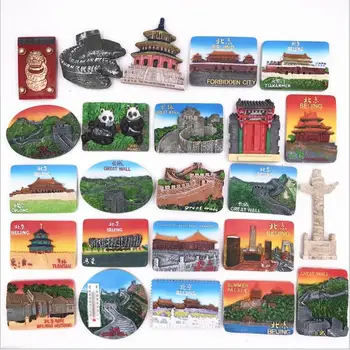 BABELEMI Dervos Šaldytuvas Magnetas Kinijos Pekino Suvenyrų, Great Wall, Uždraustasis Miestas Tiantan Tiananmenio Šaldytuvas Magnetai Lipdukai