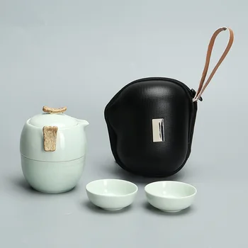 Balto porceliano Kungfu kelionės arbatos rinkinys paprastų nešiojamų arbatinukas pilnas komplektas express taurė dovanų didmeninės