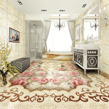 Custom Aukšte Tapetai Europos stiliaus Jade Gėlių Modelio, Viešbučio, Miegamojo Kambarį 3D Freskos lipnios Grindys, Vinilo Tapetai