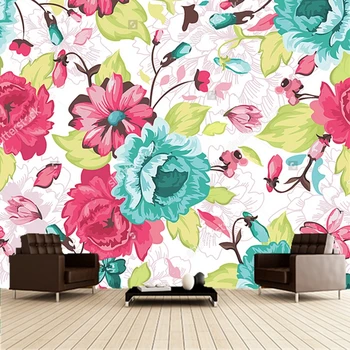 Custom derliaus tapetai,gėlių ir augalų,3D sienų tapyba už kambarį sofos fone vandeniui tapetai papel de parede