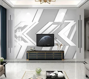 Custom papel parede paprasta juoda ir balta kieta medžiaga, geometrinis gyvenimo kambario, miegamasis, sofa fone sienų apdaila tapetai