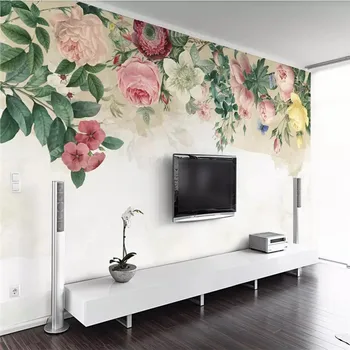 Custom Sienų Tapetai Modernus Minimalistinio Ranka-dažytos Rose Tv Fono Sienos