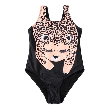 Cute Kačių Spausdinti Mergaičių Vaikams maudymosi Kostiumėliai maudymosi kostiumėlį 2022 Leopard Vasaros Vaikų vientisi Maudymosi New Baby Vaikiški Maudymosi Kostiumą XA036