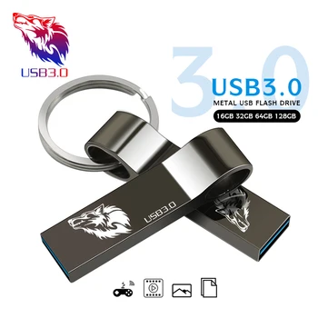 Didelės Spartos Vandeniui USB 3.0, Metalo Flash Diskas 128GB Pendrive usb flash Pen ratai 256 GB atminties USB 