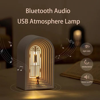 Didmeninė Atmosfera Lempa USB Naktį Šviesos Darbalaukio Baterija ir 