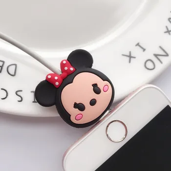 Disney Mickey mouse lėlės Priedai anti-iųjų Mobiliųjų telefonų įkrovimo linija, raštas atveju Dygsnio USB Duomenų eilutė laikiklio dangtelį