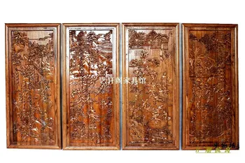 Dongyang woodcarving durys ir Langai pertvara kabinti Kinijos antikvariniai veranda camphorwood kabinti keturių ekrano balta žemėlapiai