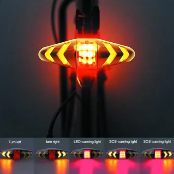 Dviračių Uodegos Šviesos Belaidžio Nuotolinio Valdymo Vairo USB Įkrovimo Mirksinti Įspėjamoji Lemputė Dviračio Vairo Jojimo Lempos