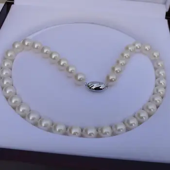 Fine Jewelry gamtos perlas 11-12mm turas labai ryškios šviesos Perlų vėrinį 18INCH