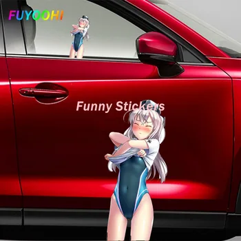 FUYOOHI Eksterjero/Apsaugos Juokingi Lipdukai Anime Mergina Kanmusu Automobilių Reikmenys Lipdukai nuo Saulės atspari Vandeniui Sunkvežimis Oro Automobilių Lipdukai
