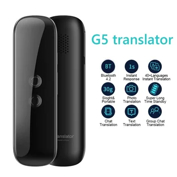 G5 Kompaktiškas Belaidis Pažangaus Voice Translator 40 Kalbų dvipusis Realiu Laiku Momentinių Žodžiu Kelionės Reikmenys Karšto Pardavimo
