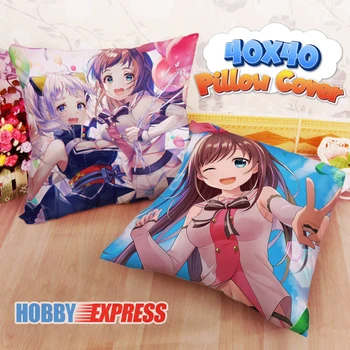 Hobis Express NAUJAS Kizuna AI Kaguya Luna Vtubers 40x40cm Aikštėje Anime Dakimakura Mesti Pagalvę Padengti FBZ705