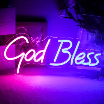 Ineonlife Telaimina Dievas Užsakymą Neoninės Šviesos, LED Ženklas Miegamųjų Namo Estetinį Sienų Apdailai Led Šviesos Ženklai Arcade Šalies Meno Lempos