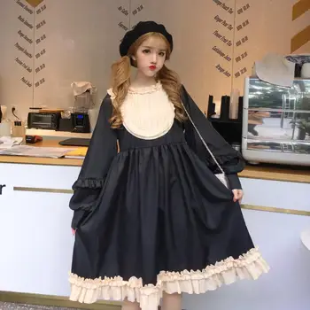 Japonijos Mori Mergina Dress 2019 Naujas Lolita Cute Princesė Dress Cos Loli Arbatėlė Retro Teismas Kawaii Pasakų Suknelė