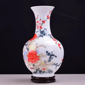 Jingdezhen keramikos vaza su Mao porceliano tradicinę porceliano bijūnų žiedų kolekcija Namų Dekoravimo šarka fabrikas