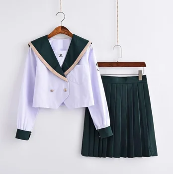 Jk Mokyklines Uniformas Mergaitėms Studentų Rudens Japonijos Ilgomis Rankovėmis Moterims Vienodą Klostuotas Sijonas Klasės Kolegijos Vienodas Sailor Kostiumas