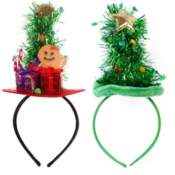 Kalėdų Fascinators Skrybėlės ekrano užsklandą su Žibintuvėlis Kalėdų Dekoracijos, Dovanos Plaukų Kaspinai Naujųjų Metų Kalėdų Eglutė Lankelis